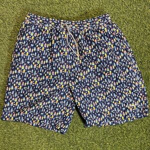 Peter Millar Navy and Multicolor Swim Trunks